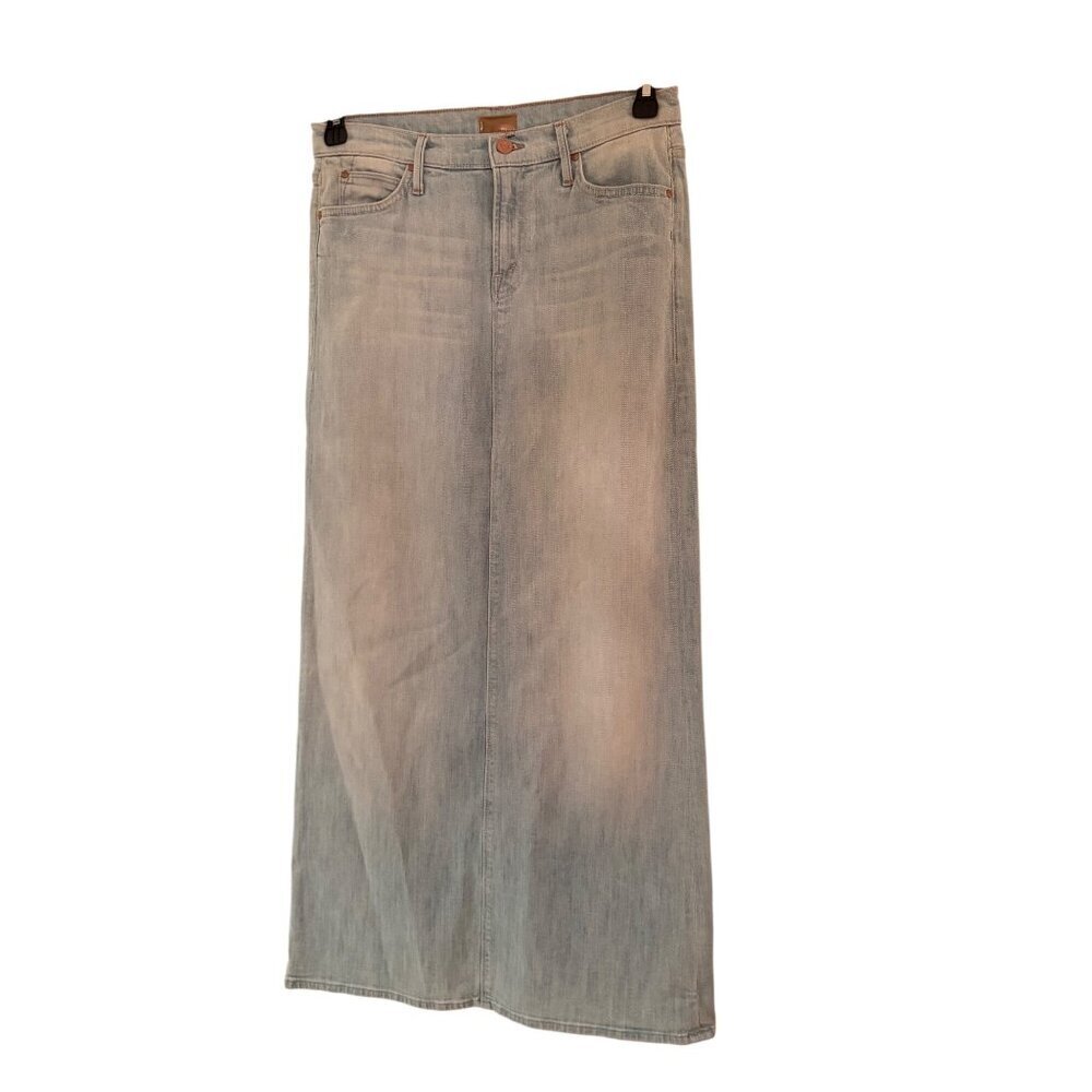 Mother Womens Denim Maxi Skirt Size 26 Blue Straight Bohemian Trendy Casual